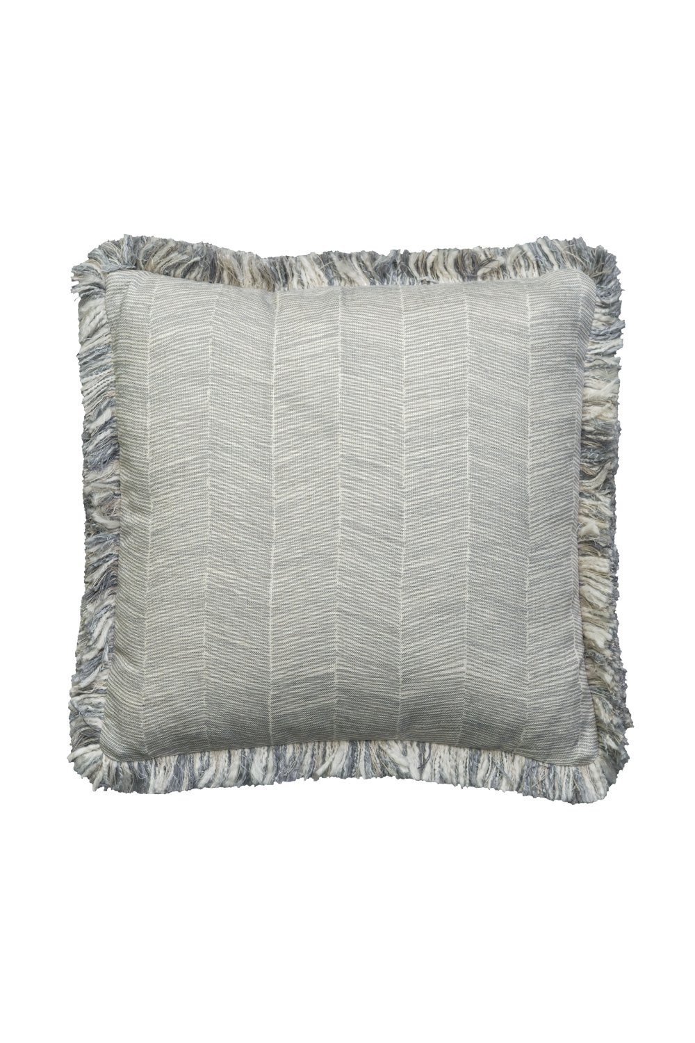Herringbone Cushion with Silver Fringe | Andrew Martin Fasano | OROA
