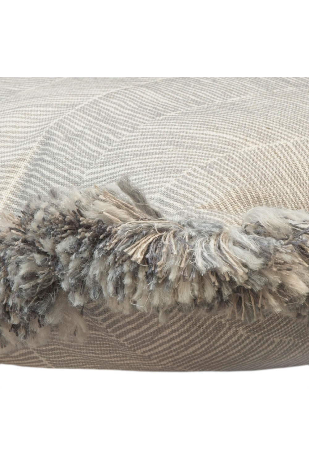 Herringbone Cushion with Silver Fringe | Andrew Martin Fasano | OROA