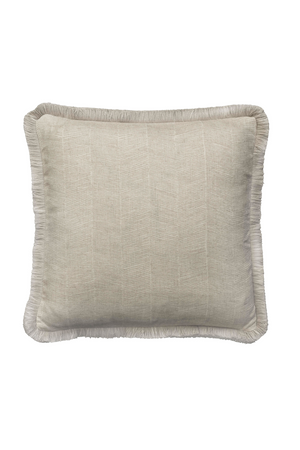 Herringbone Cushion with Silver Fringe | Andrew Martin Fasano | OROA
