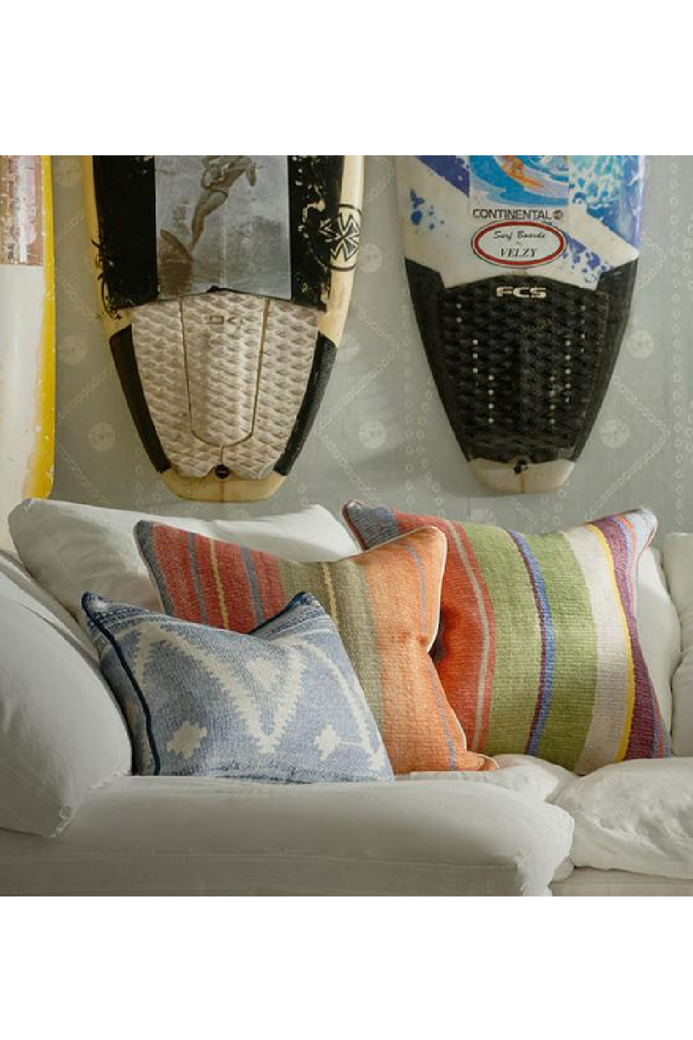Multi-toned Cushion Piped with White Velvet | Andrew Martin Elbrus