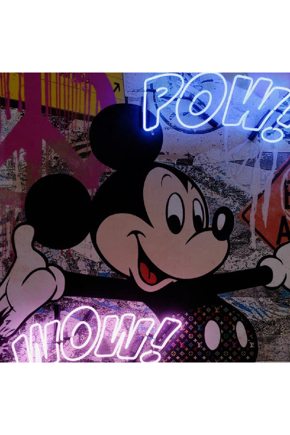 Mickey Mouse Vuitton Pop Art Painting Disney Cartoon Graffiti Louis LV Neon  Max