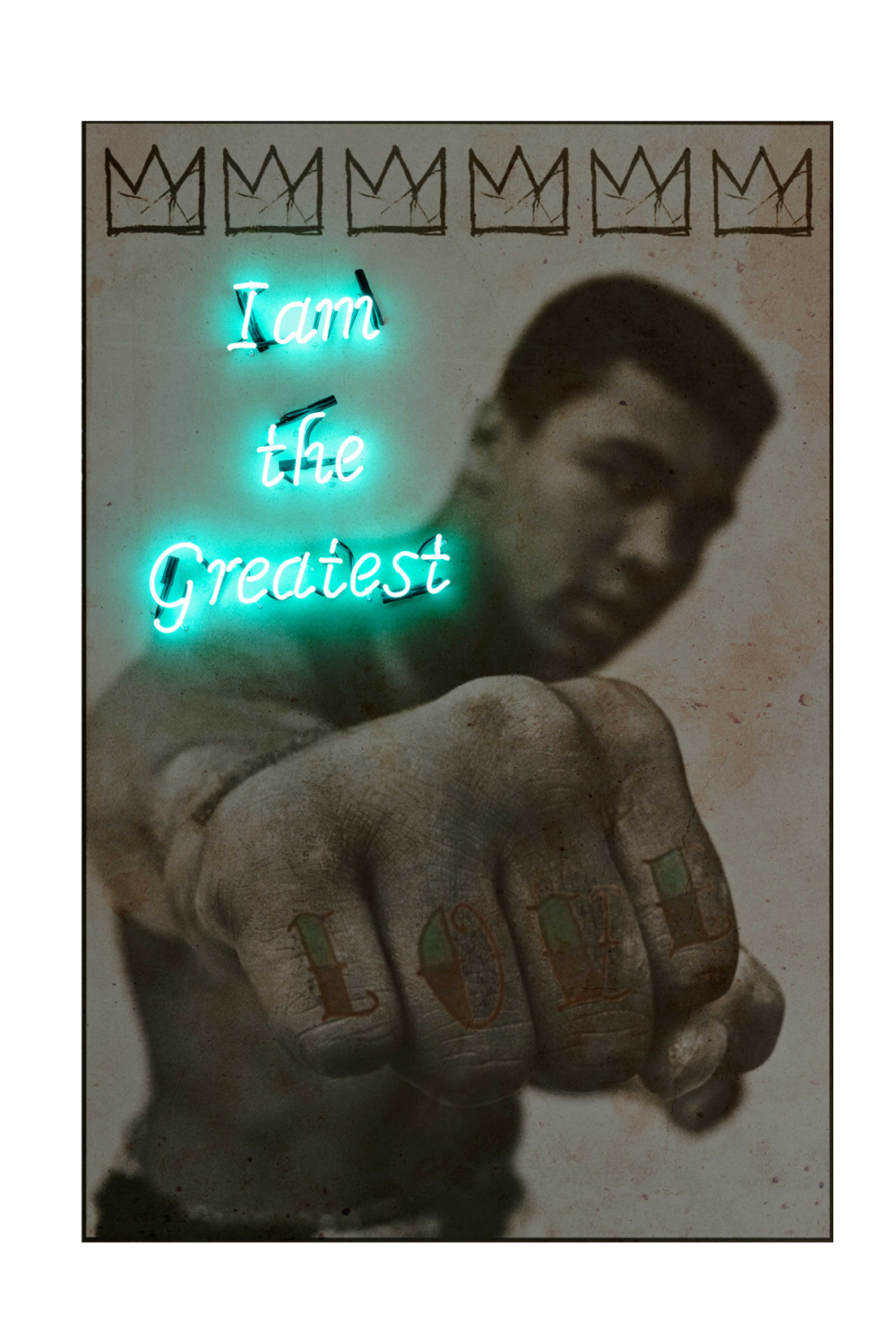 King of Boxing Neon Art Print | Andrew Martin Muhammad Ali | OROA