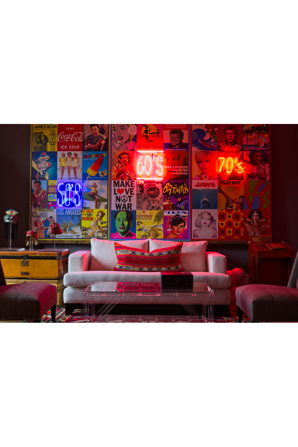 60s Icons Neon Wall Art | Andrew Martin The Sixties | OROA