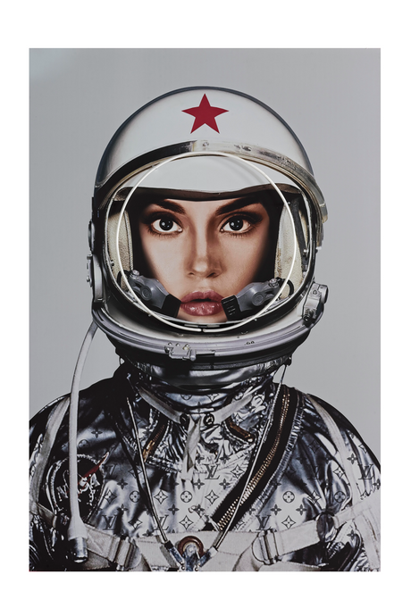 Silver Louis Vuitton Neon Artwork | Andrew Martin Space Girl Logos