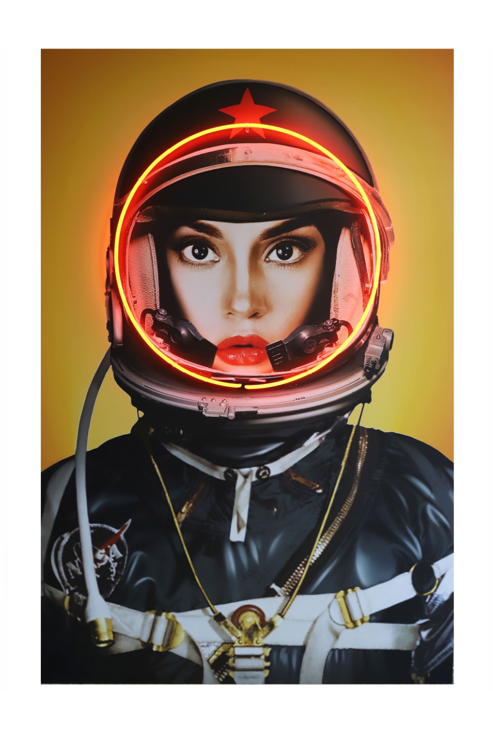 Black NASA Space Neon Art Print | Andrew Martin Space Girl | OROA