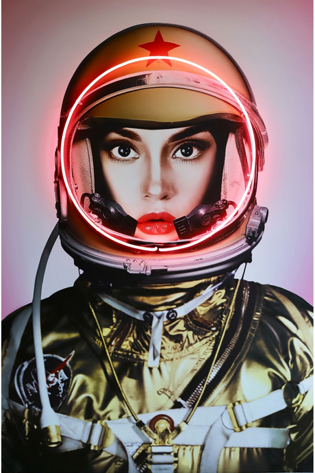 Gold NASA Space Neon Wall Art | Andrew Martin Space Girl | Oroa.com