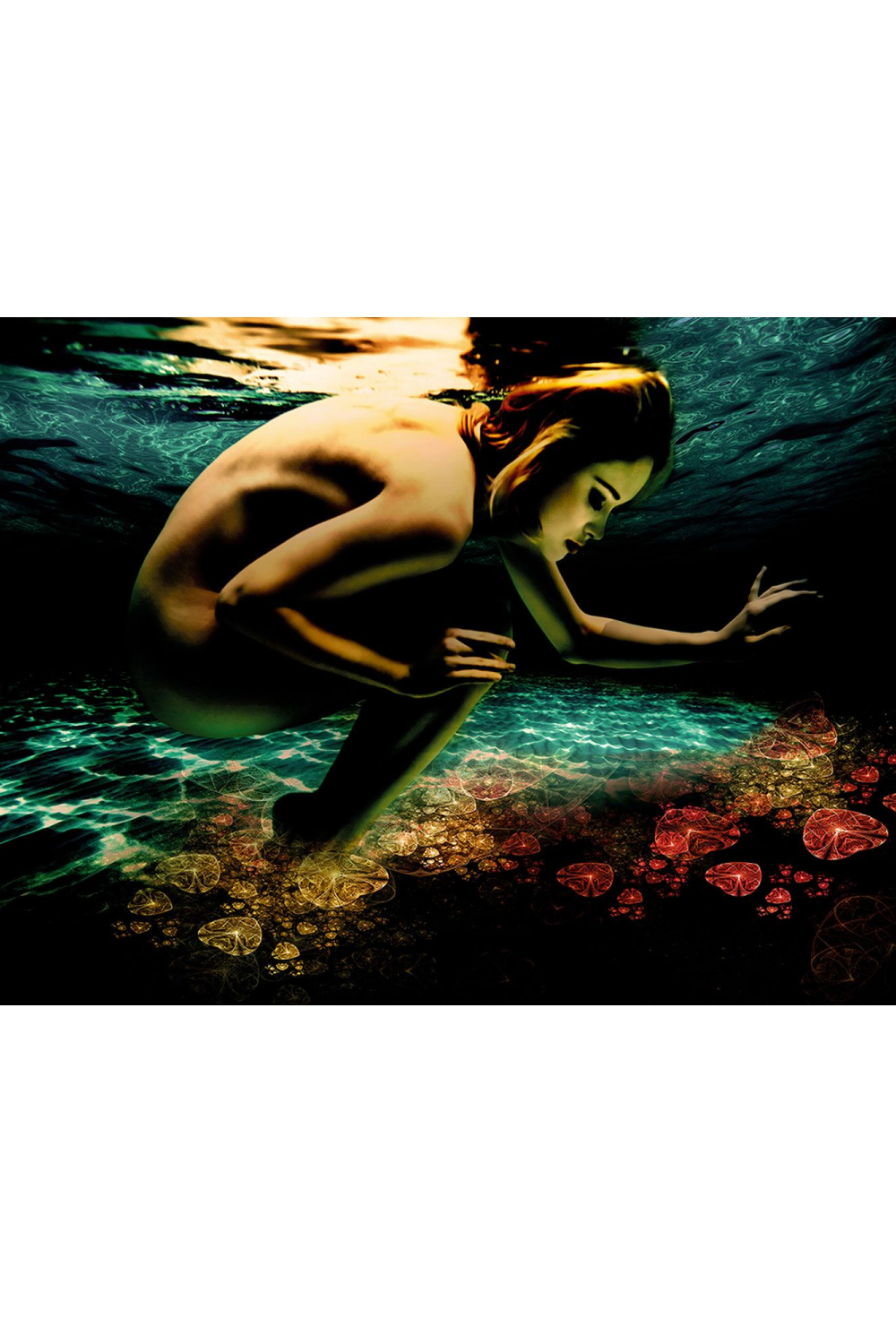 Woman Under The Ocean Artwork | Andrew Martin The Deep Dark | Oroa.com