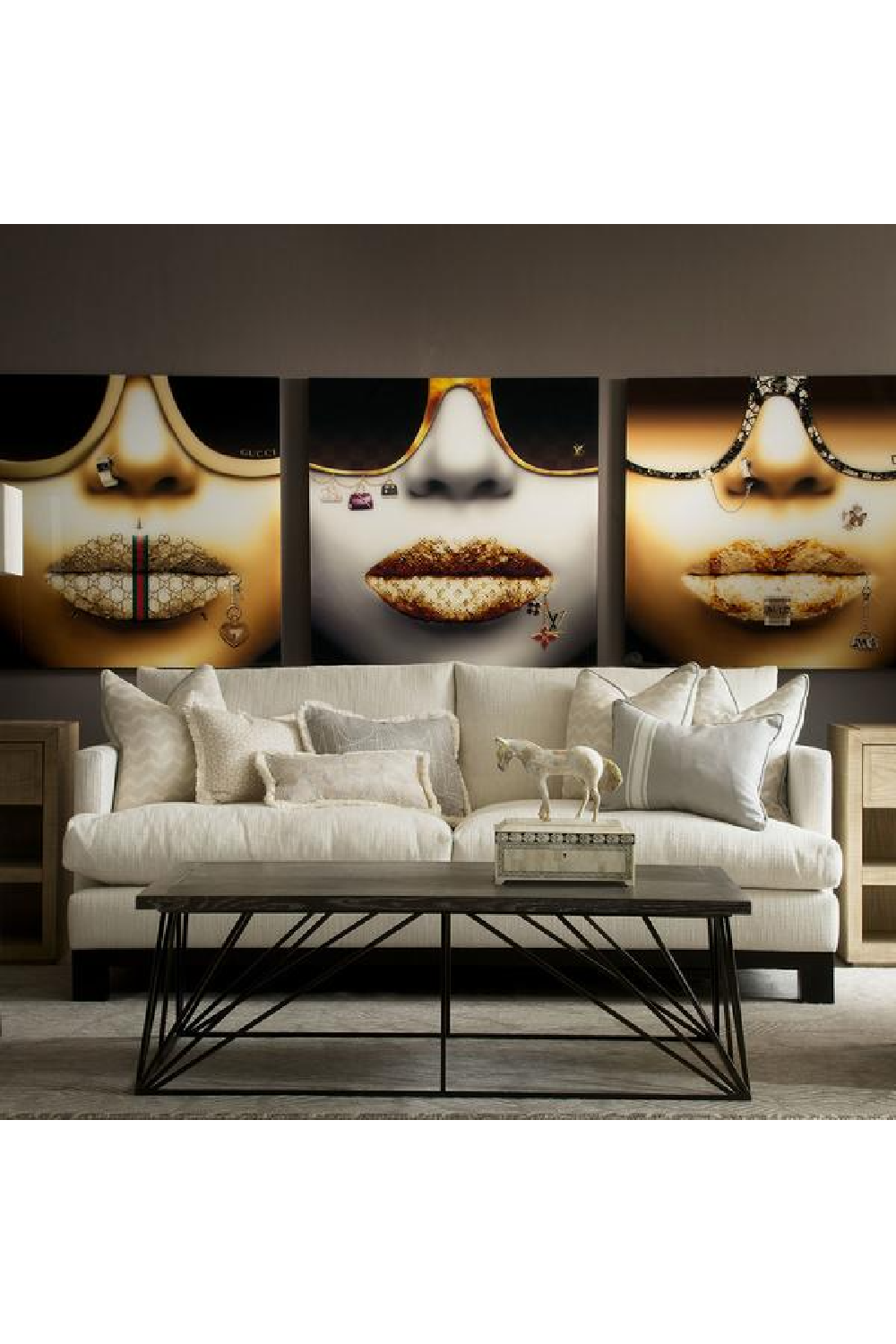 Gold Plexiglass Decorative Feminine Image | Andrew Martin D+G Gold | Oroa.com