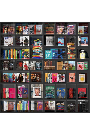 Black Square Bookshelf Art Print | Andrew Martin My Life In A Nutshell Vol 3