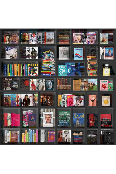 Black Square Bookshelf Art Print | Andrew Martin My Life In A Nutshell Vol 3