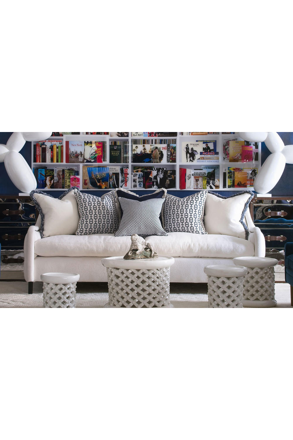 Chain Link Pattern Square Cushion | Andrew Martin Burlington | OROA