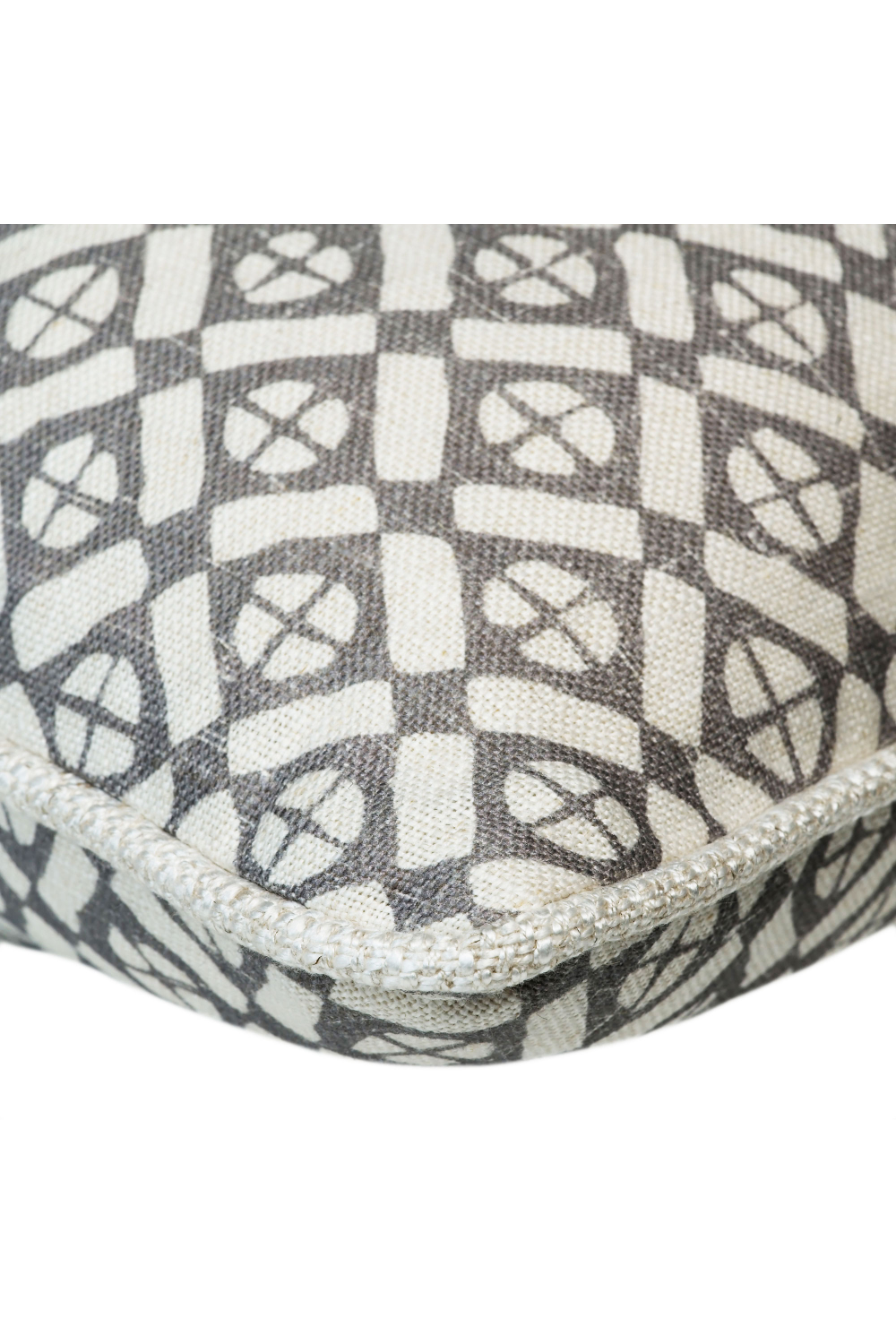 Diamond Print Ecru Piped Cushion | Andrew Martin Audley | OROA