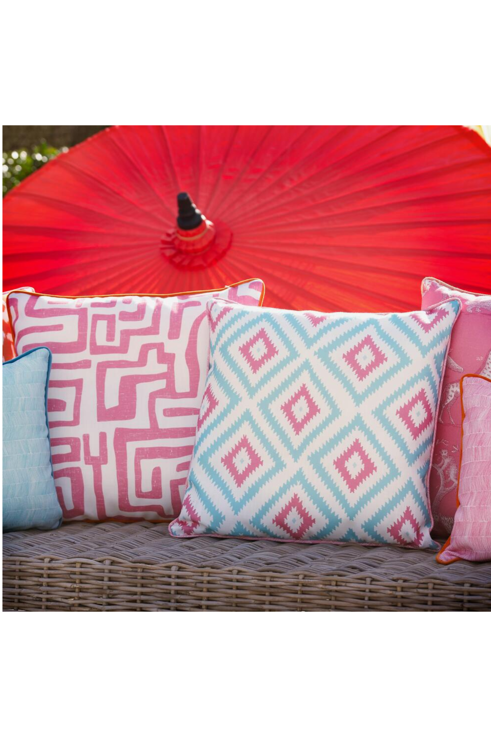 Graphic Print Outdoor Throw Pillow | Andrew Martin Glacier | Oroa.com