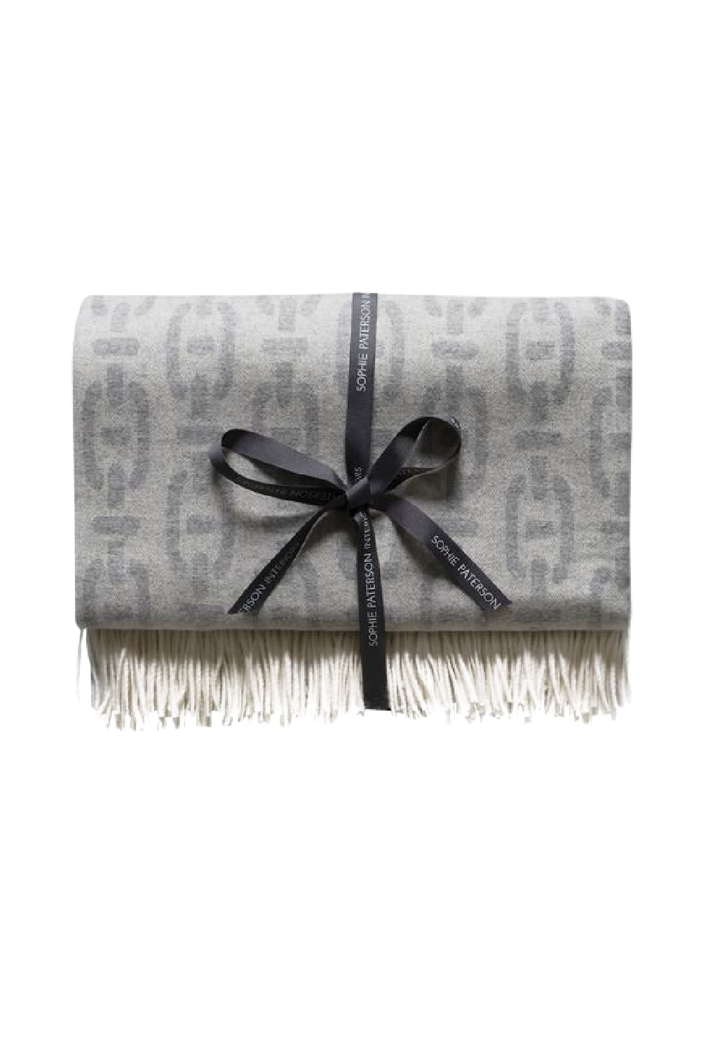 Gray Wool and Cashmere Chainlink Throw | Andrew Martin Burlington