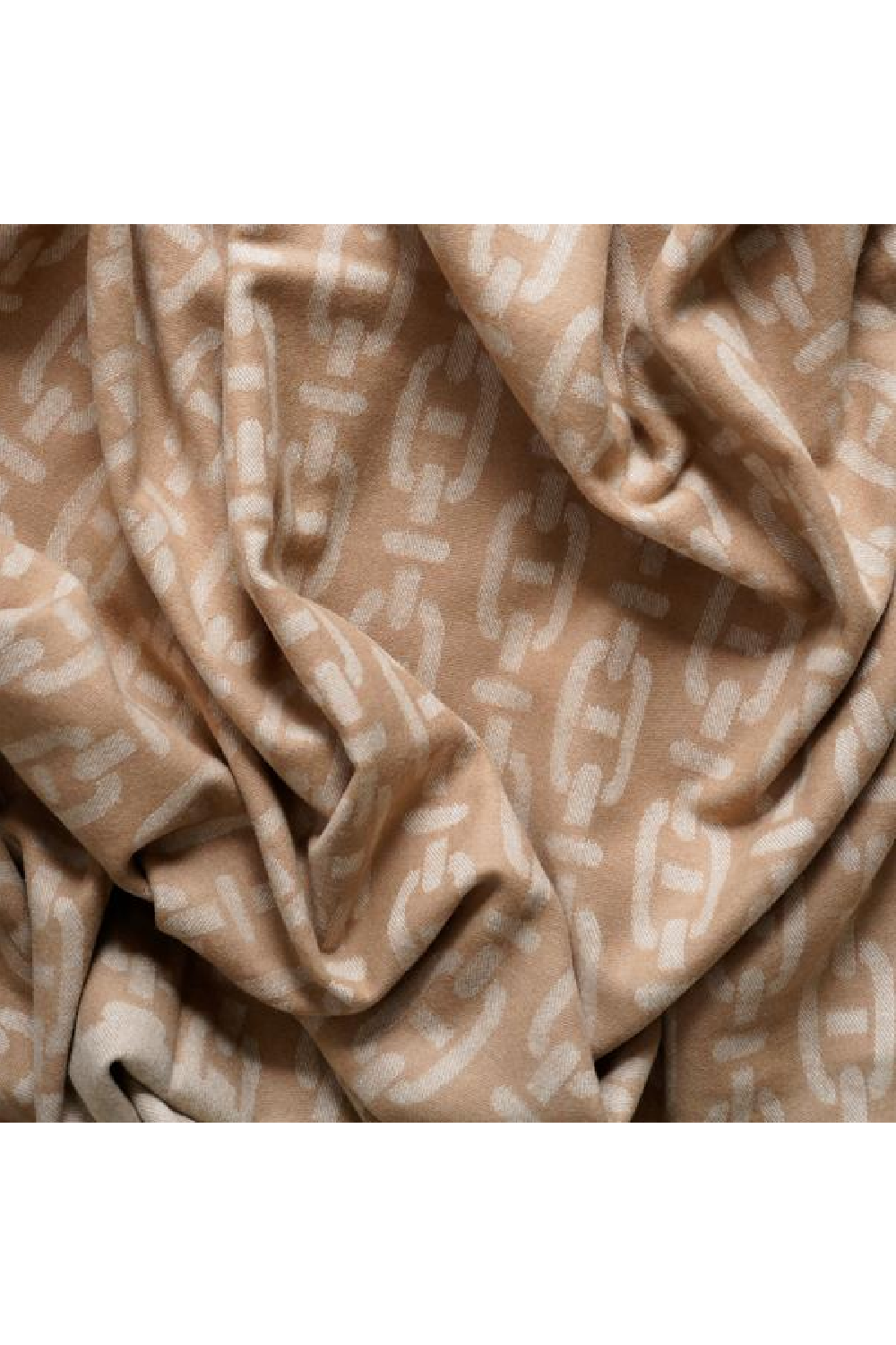 Tan Wool and Cashmere Chainlink Throw | Andrew Martin Burlington