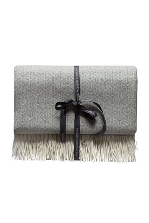 Gray Wool and Cashmere Gepmetric Throw | Andrew Martin Monte | OROA