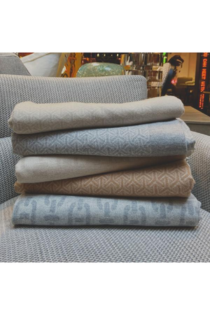 Nude Wool and Cashmere Geometric Throw | Andrew Martin Monte  | OROA