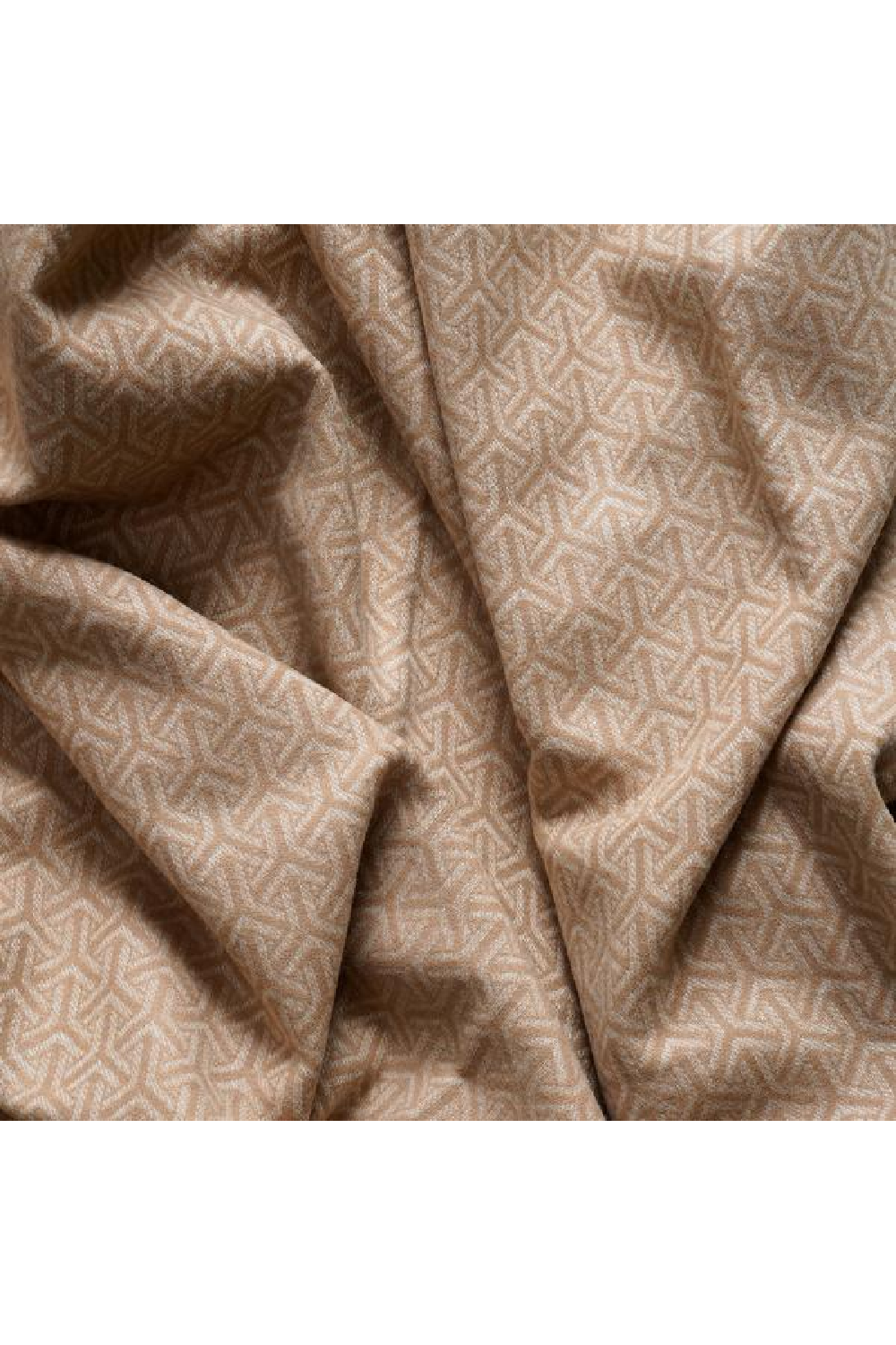 Tan Wool and Cashmere Geometric Throw | Andrew Martin Monte | OROA