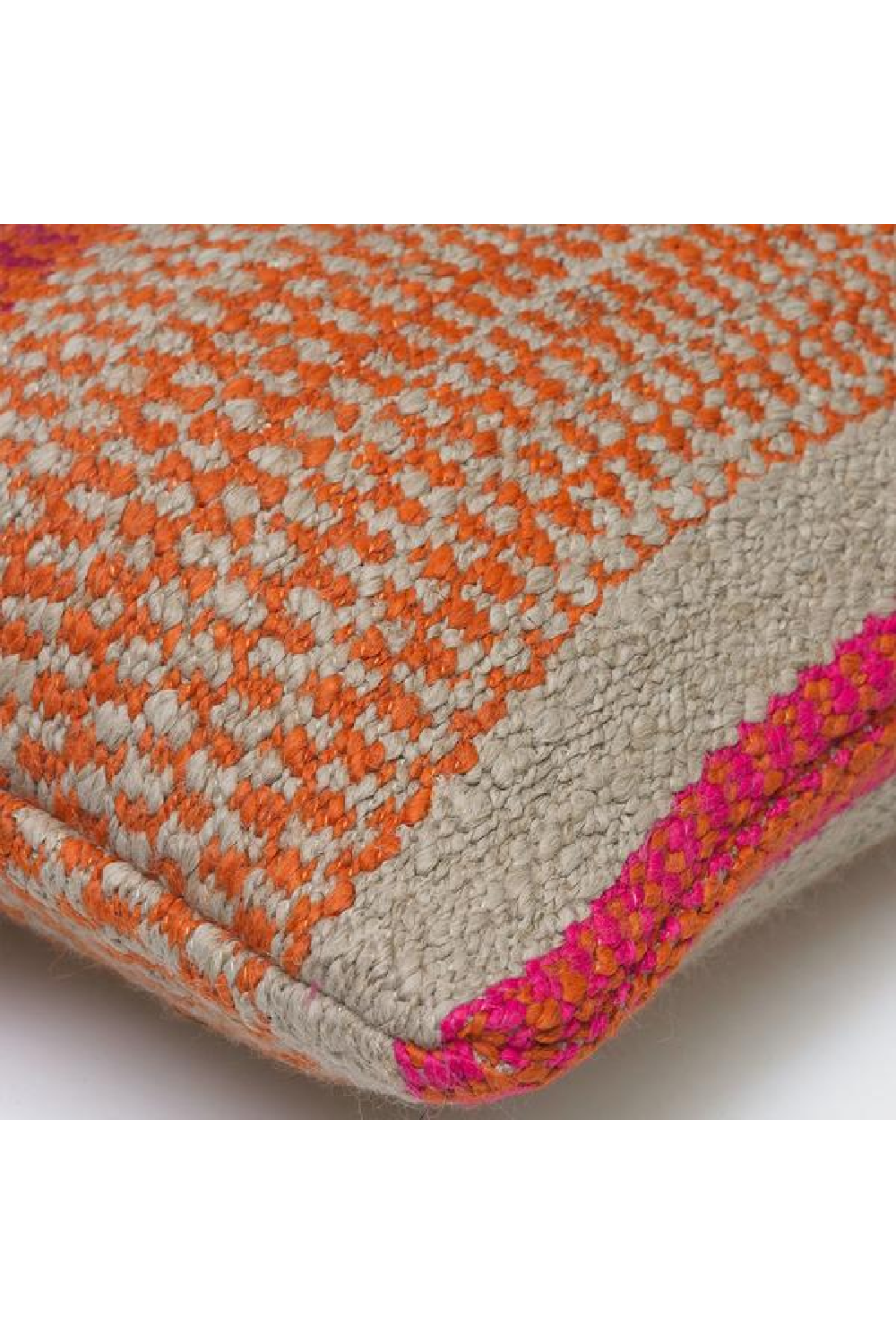 Rectangular Orange Striped Cushion | Andrew Martin Llama | OROA