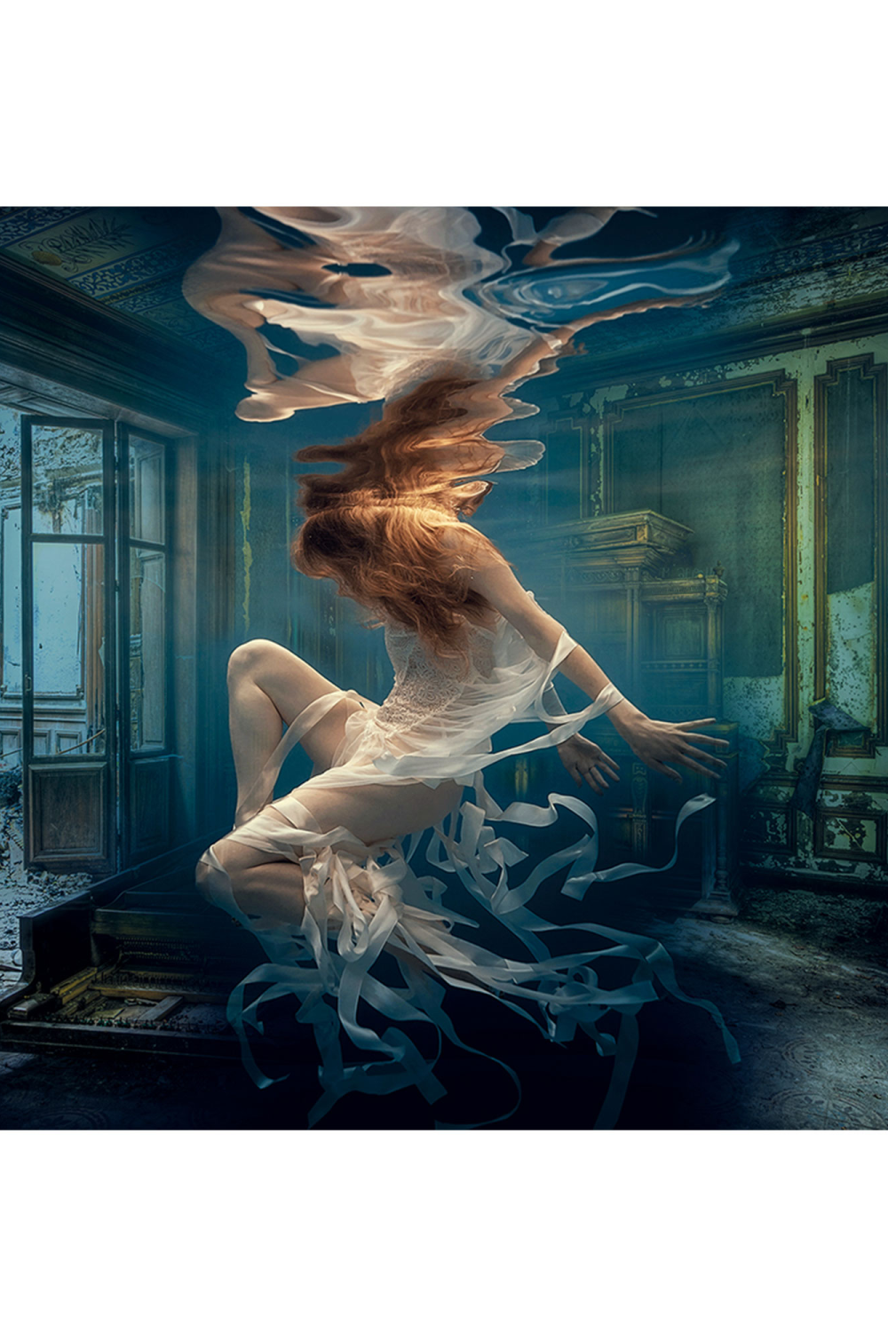 Girl Underwater Photographic Artwork | Andrew Martin Lost Piano | OROA