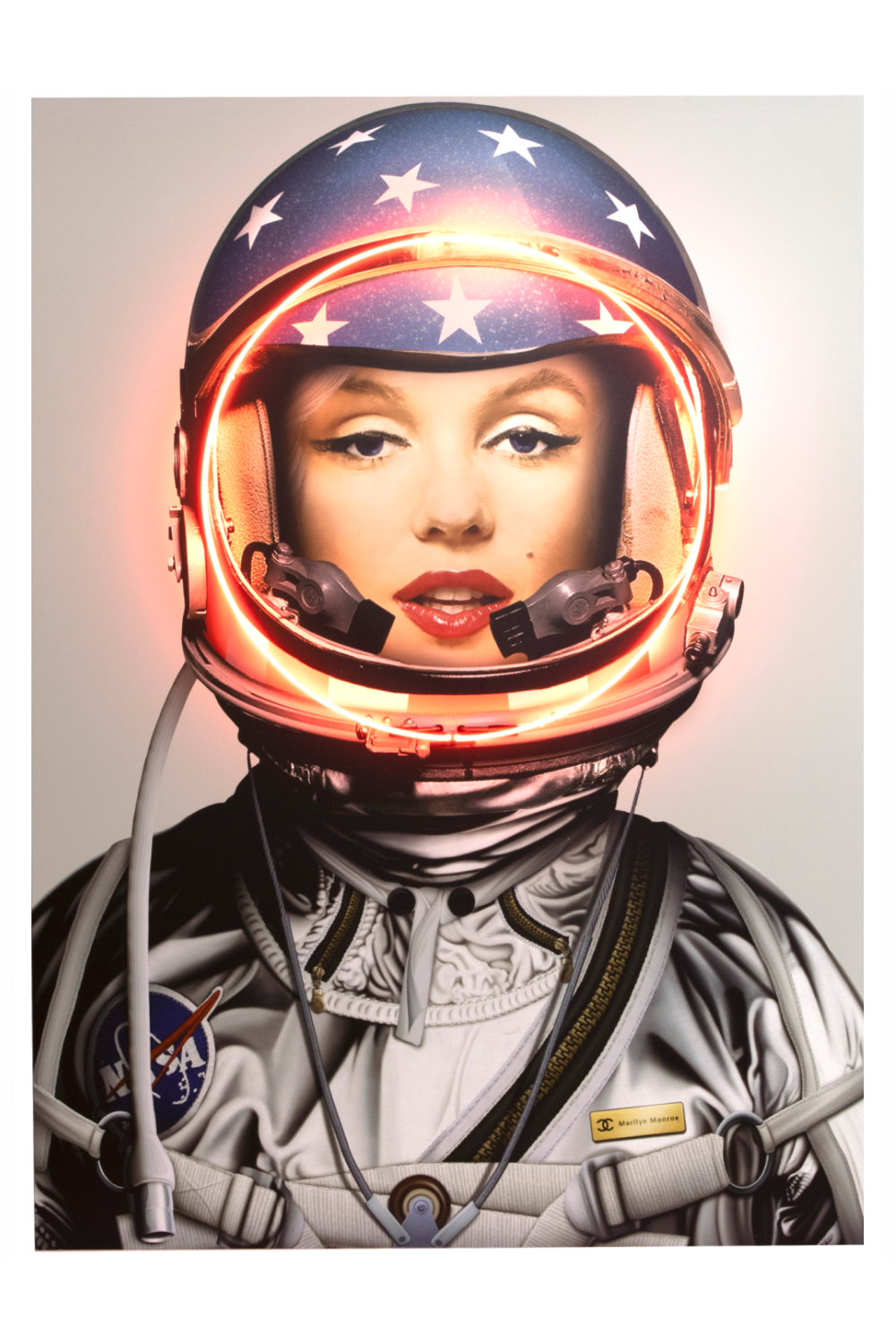 Silver Marilyn Monroe Neon Art Print | Andrew Martin Space Girl | OROA