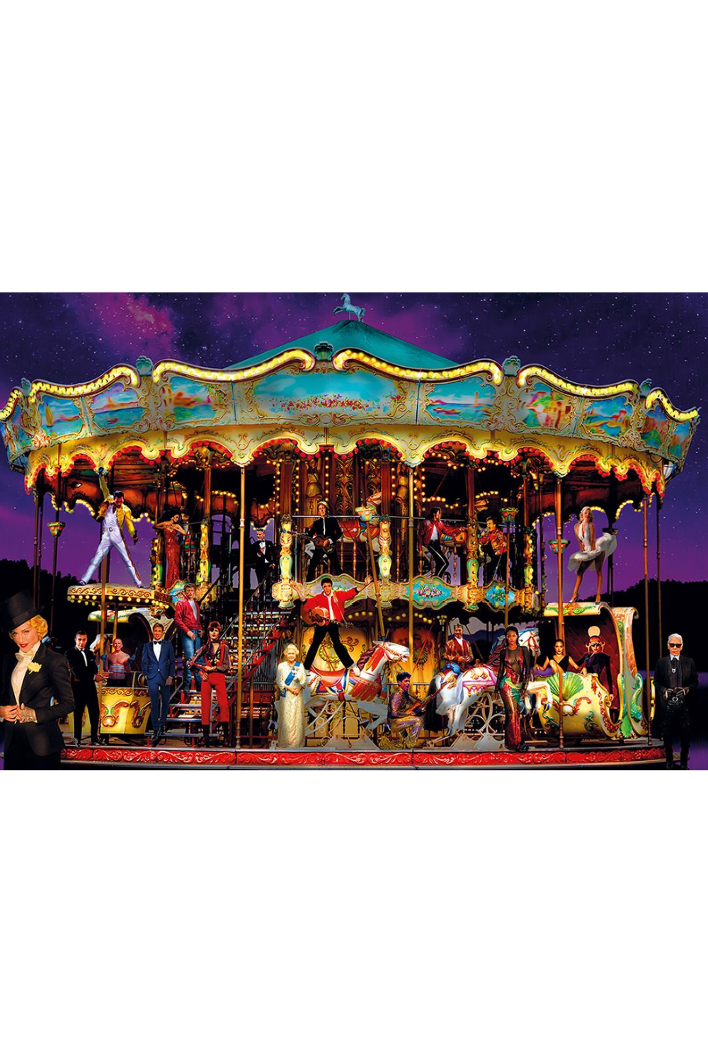 Multicolored Carousel Photographic Artwork | Andrew Martin Starry Night | Oroa.com