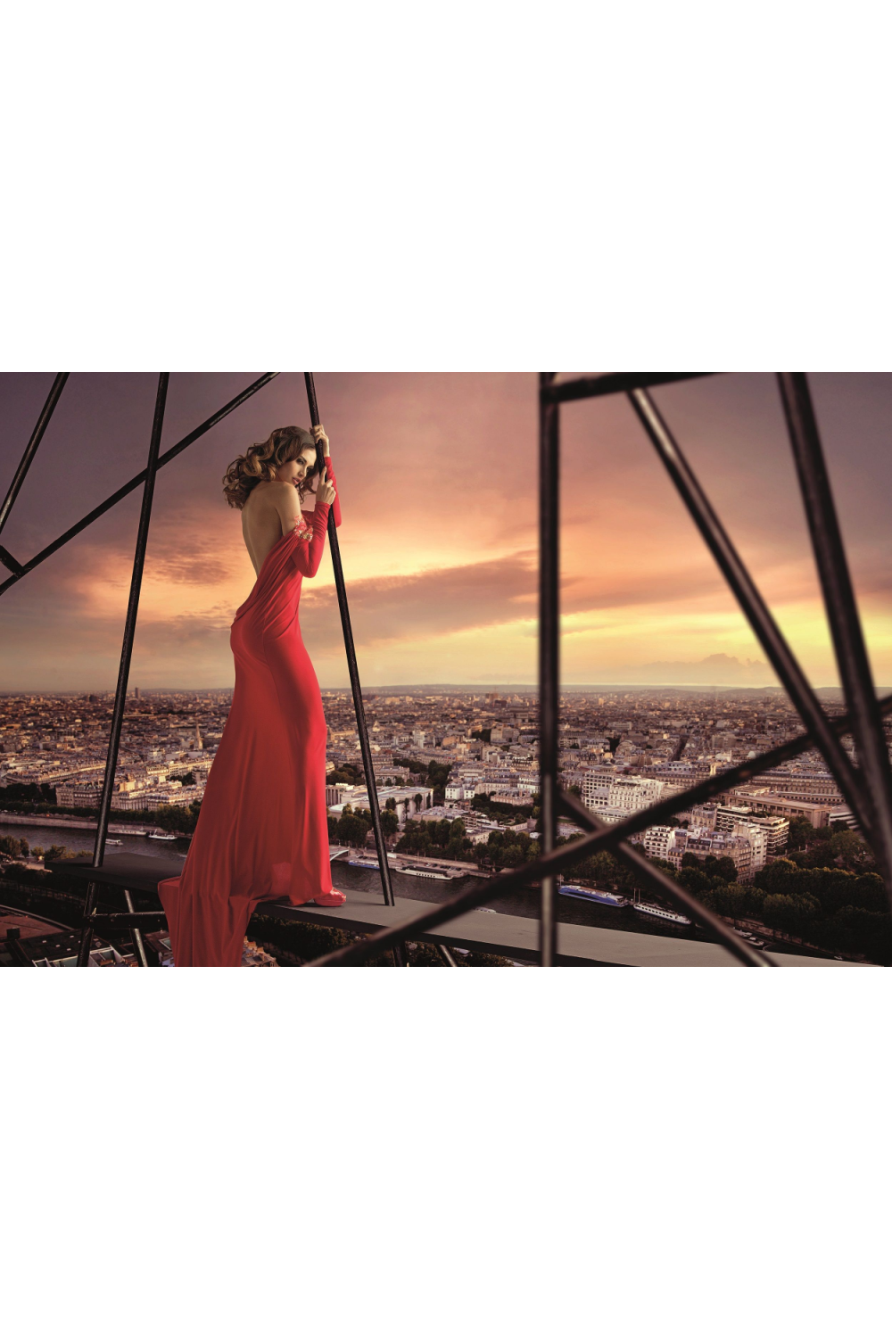 Girl In Red Gown Photographic Artwork | Andrew Martin Higher Love | Oroa.com.