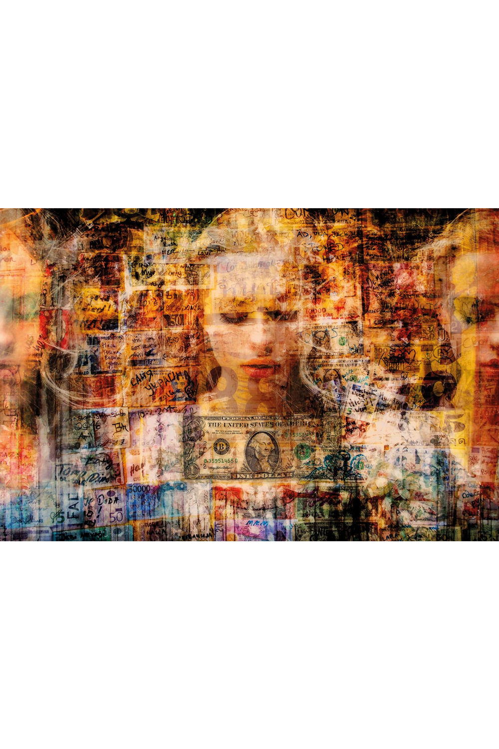 Technicolored Photographic Artwork | Andrew Martin Money Girl |Oroa.com