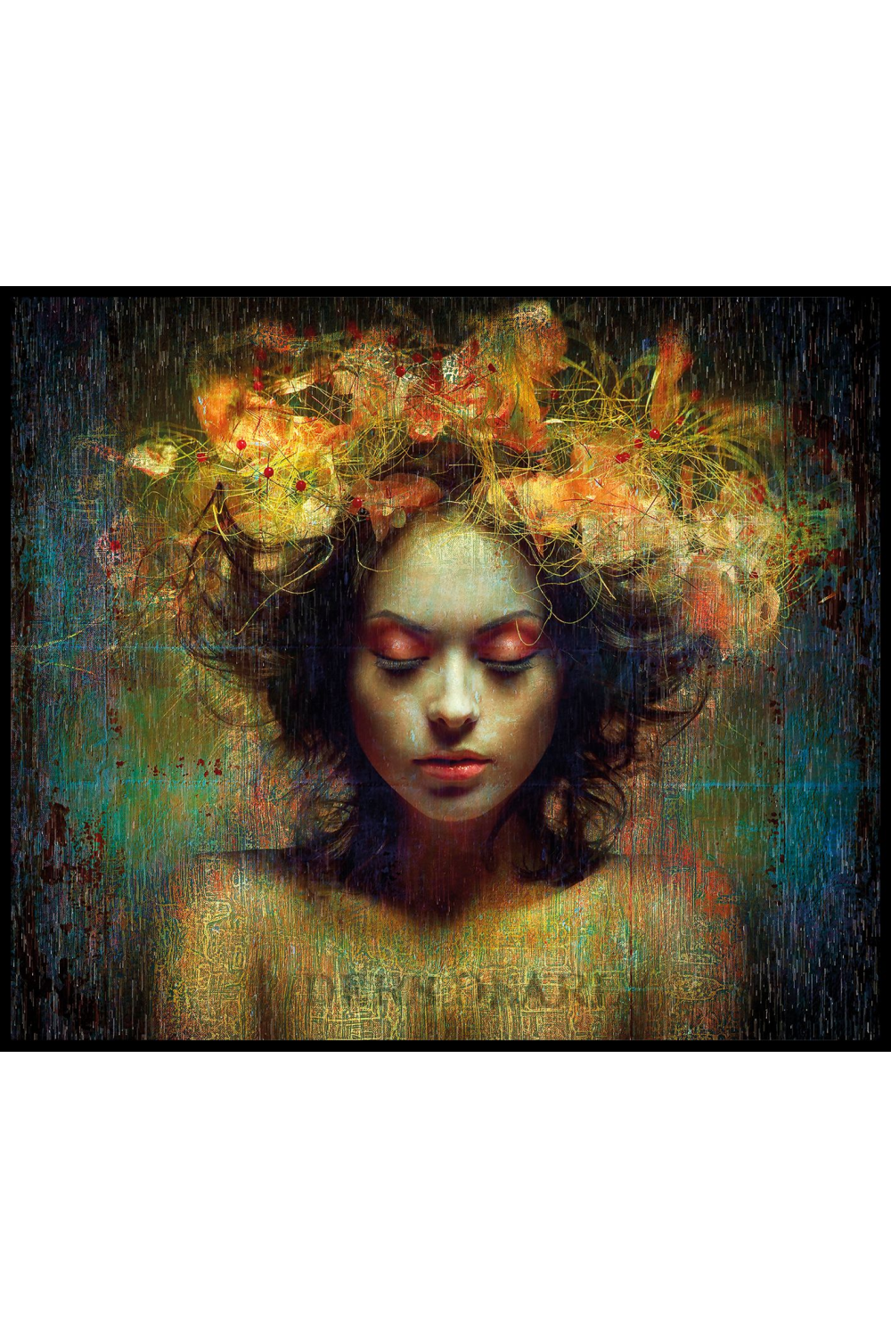 Woman With Floral Wreath Portrait | Andrew Martin Fuego | Oroa.com