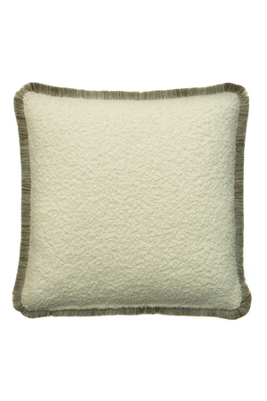 Bouclé Cushion With Fringes | Andrew Martin Fleece |  Oroa.com