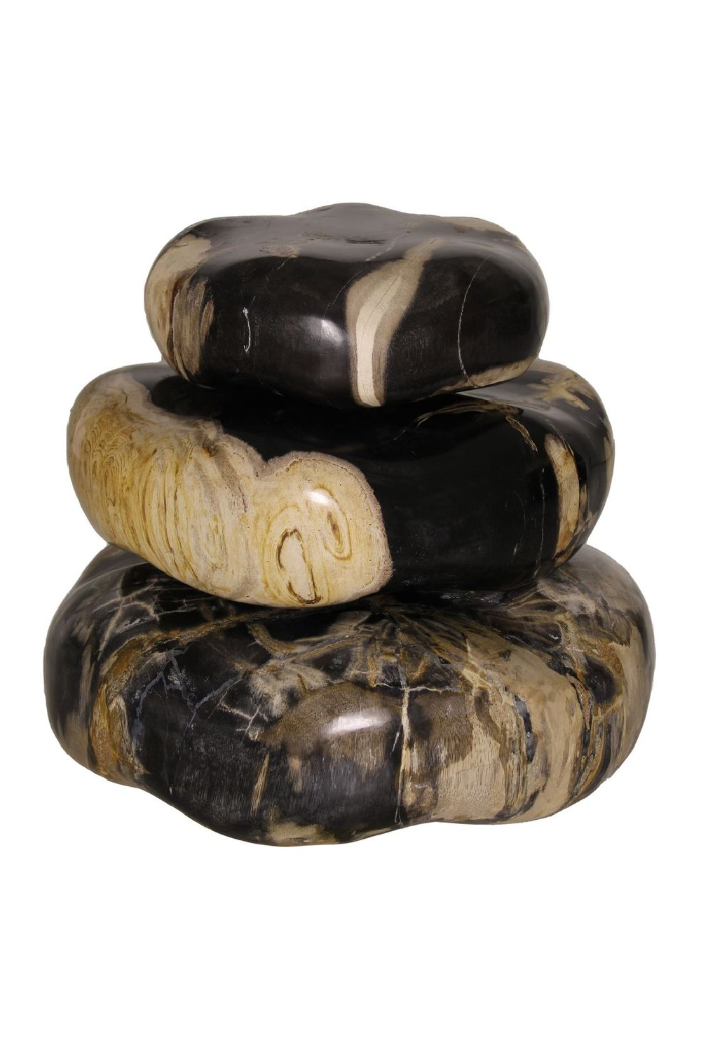 Petrified Wood Stacked Stone Set (3) | Andrew Martin | Oroa.com