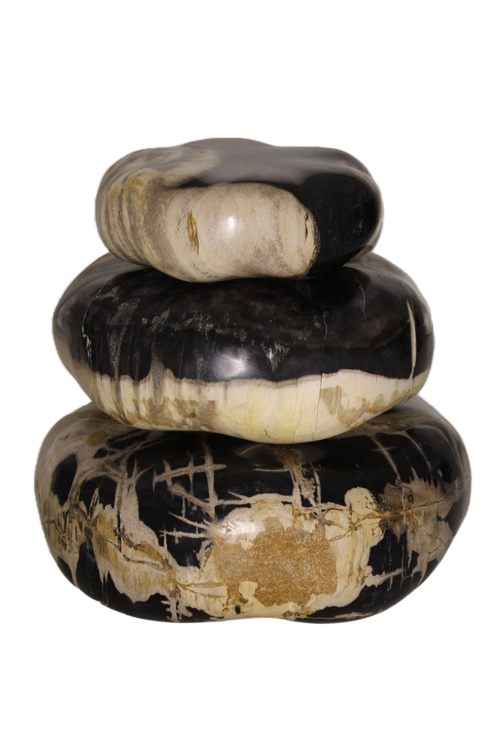 Petrified Wood Stacked Stone Set (3) | Andrew Martin | Oroa.com