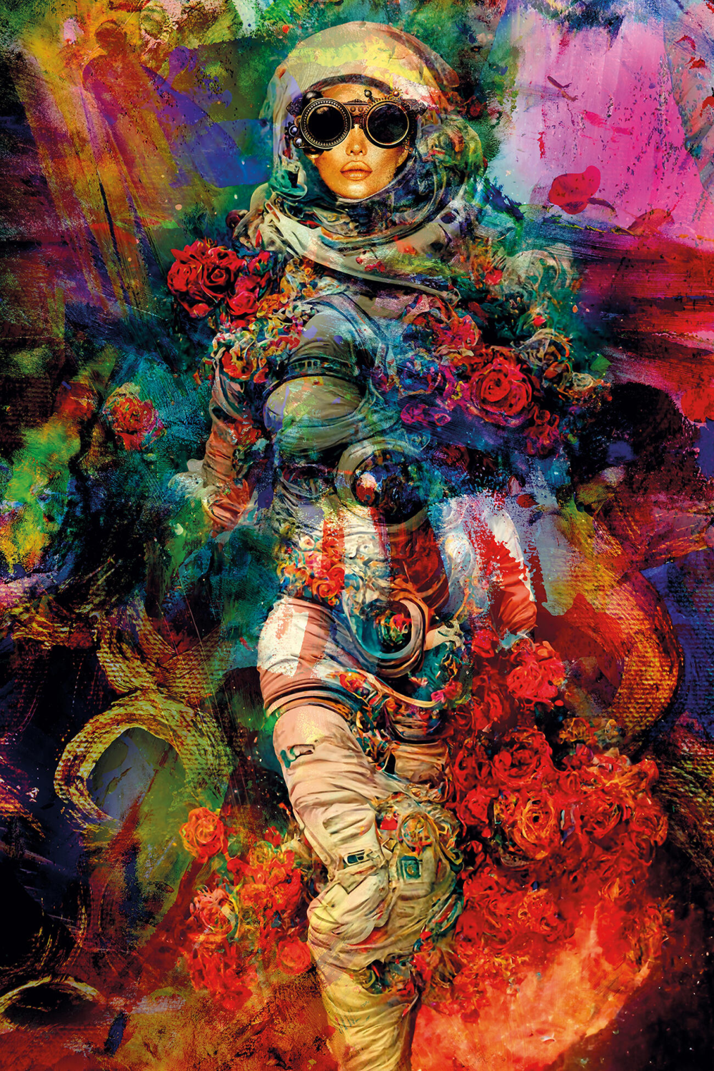 Woman Astronaut Photographic Art | Andrew Martin Space Flowers | Oroa.com