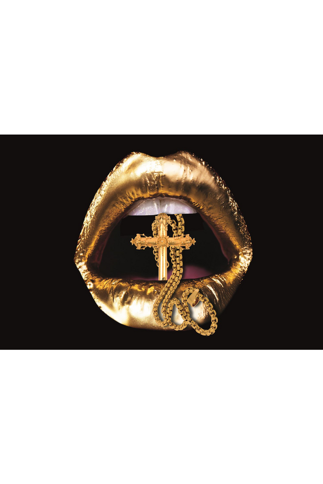 Lips Photographic Artwork | Andrew Martin Golden Cross | Oroa.com