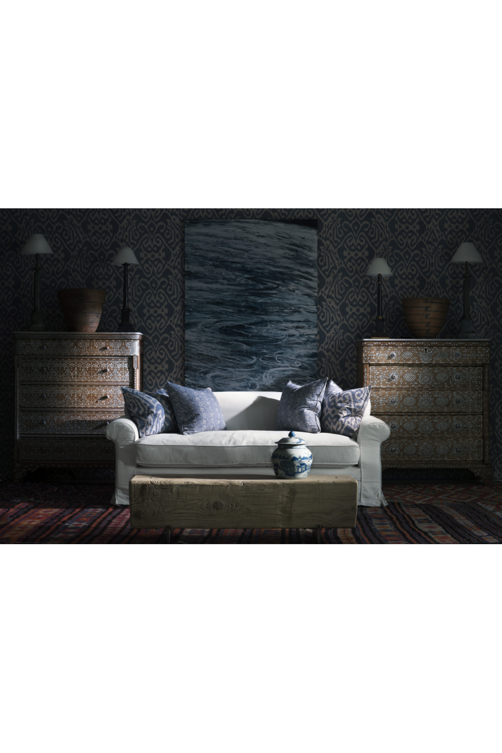 Ikat Patterned Pillow | Andrew Martin Otter | Oroa.com