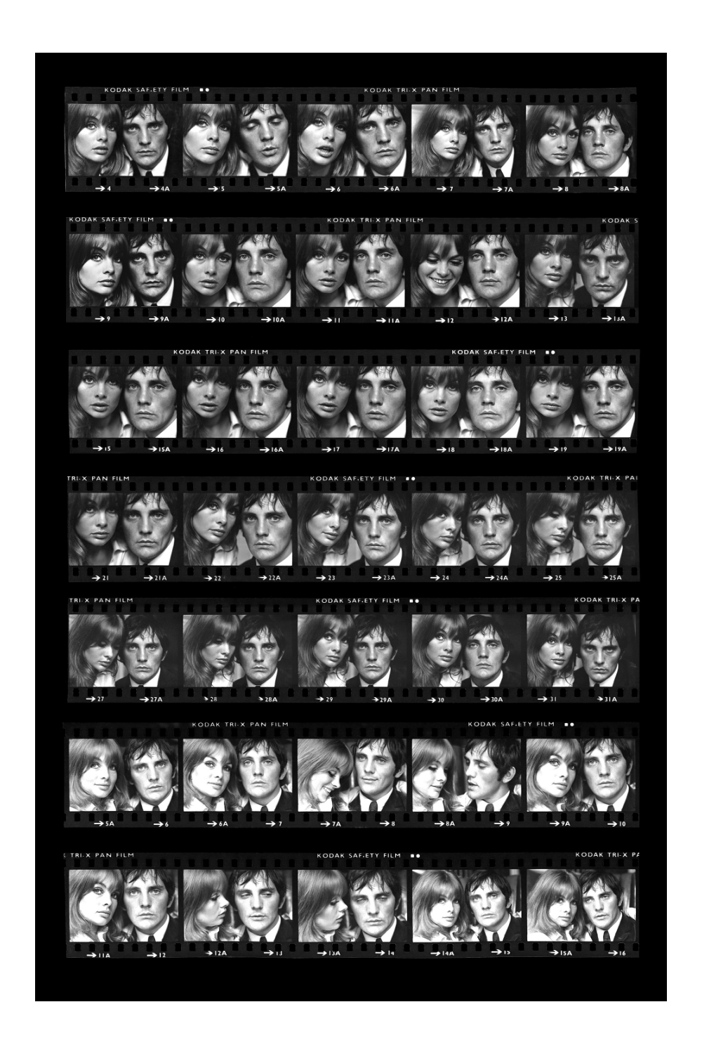 Iconic Couple Photographic Artwork | Andrew Martin Faces Of The Sixties - Jean Shrimpton and Terence Stamp | Oroa.com