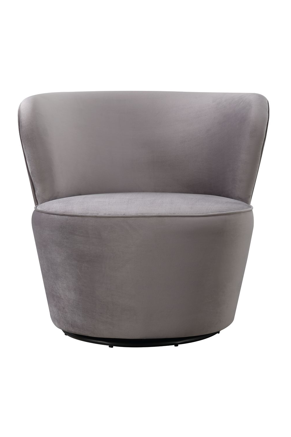 Gray Velvet Curved Swivel Chair | Andrew Martin Dorothy | OROA