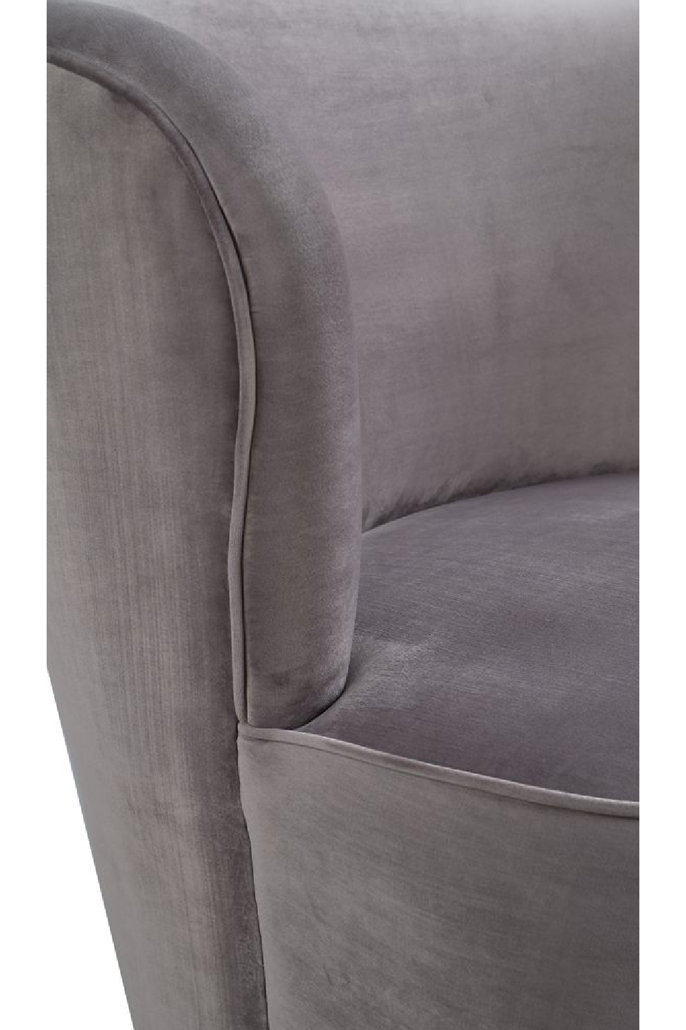 Gray Velvet Curved Swivel Chair | Andrew Martin Dorothy | OROA