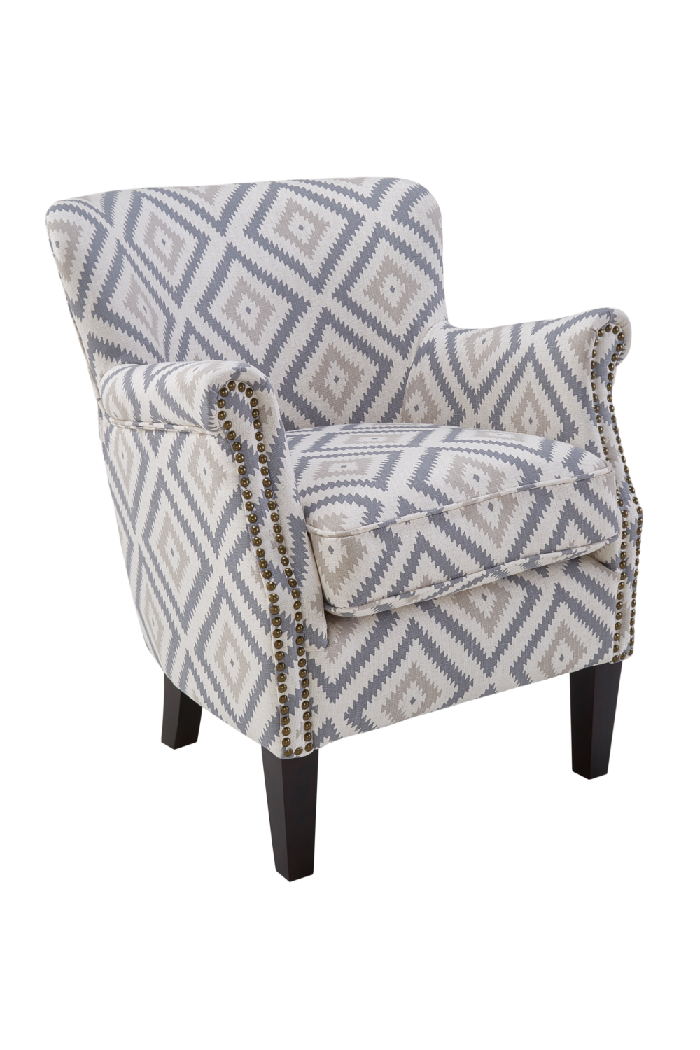 Gray Geometric Upholstered Accent Armchair | Andrew Martin | OROA