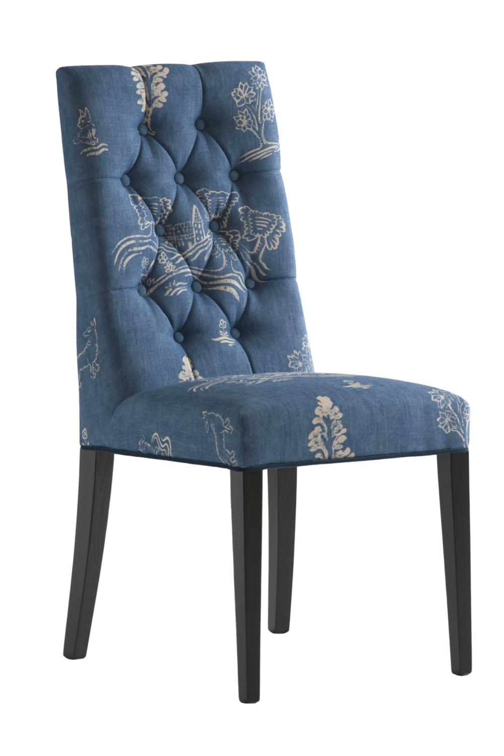 Blue tufted dining discount chair