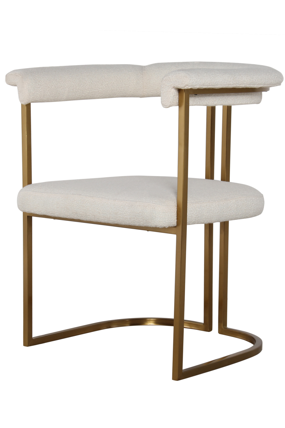 White Upholstered Armchair in Metallic Frame | Andrew Martin | OROA