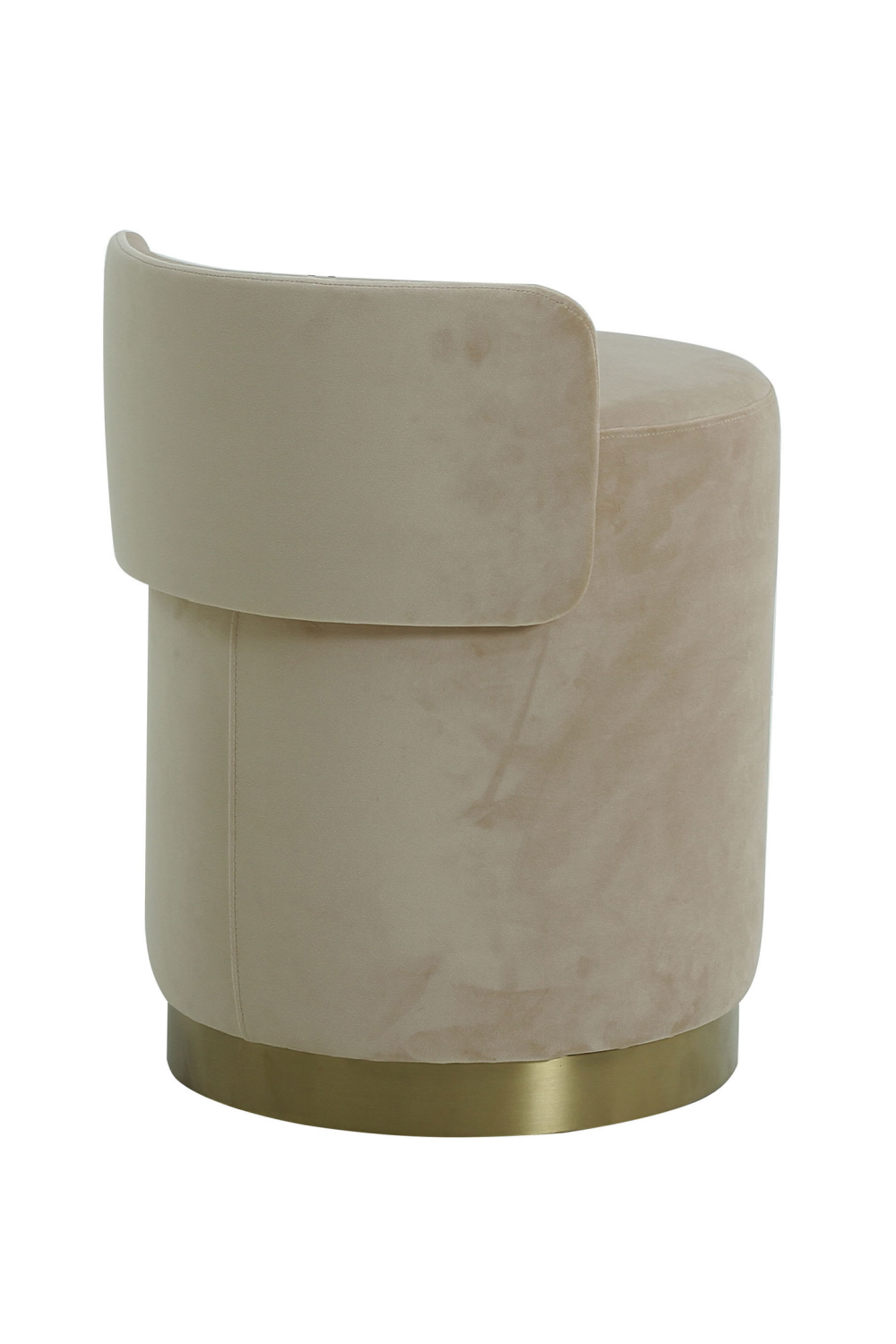 Round Taupe Velvet Upholstered Stool | Andrew Martin Otis | OROA