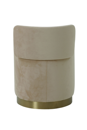Round Taupe Velvet Upholstered Stool | Andrew Martin Otis | OROA
