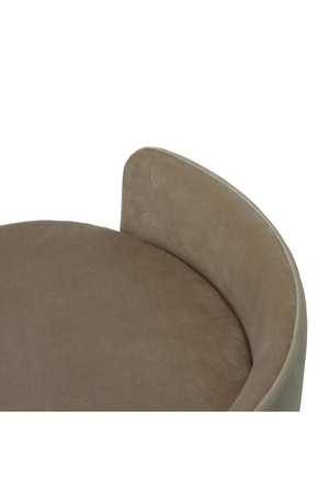 Round Taupe Velvet Upholstered Stool | Andrew Martin Otis | OROA
