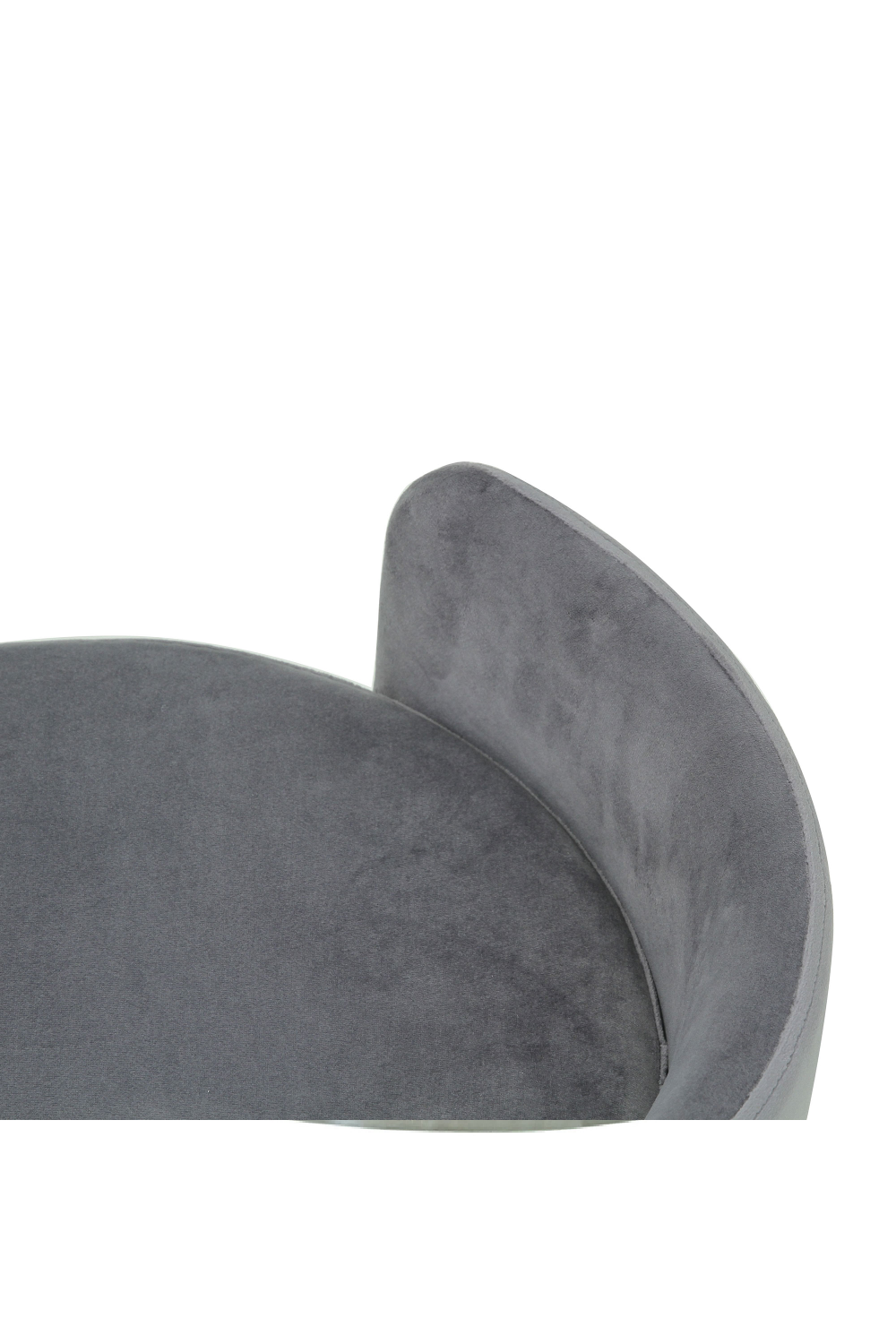 Round Gray Velvet Upholstered Stool | Andrew Martin Otis | OROA