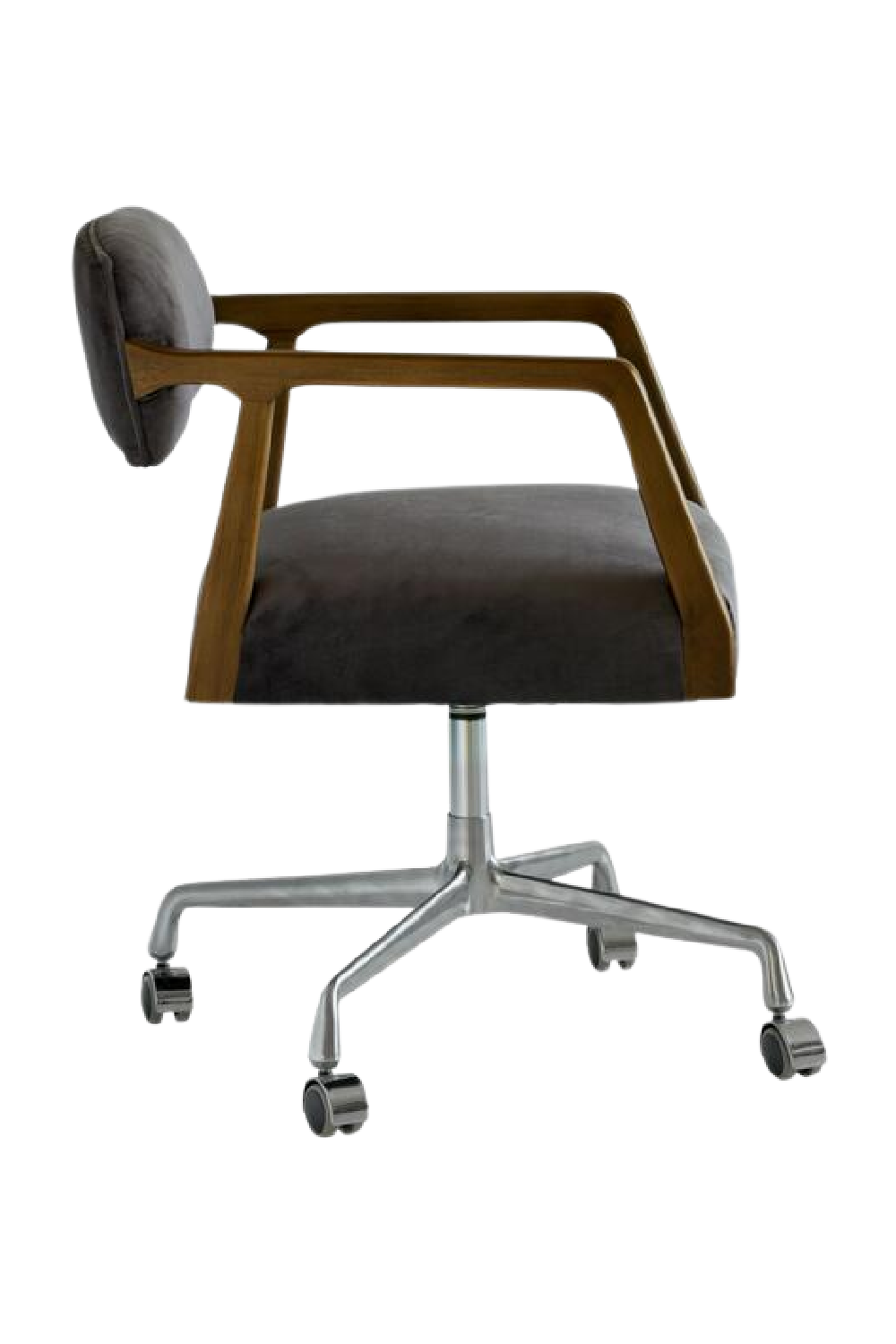 Gray Velvet Swivel Office Chair | Andrew Martin Theo | Oroa.com