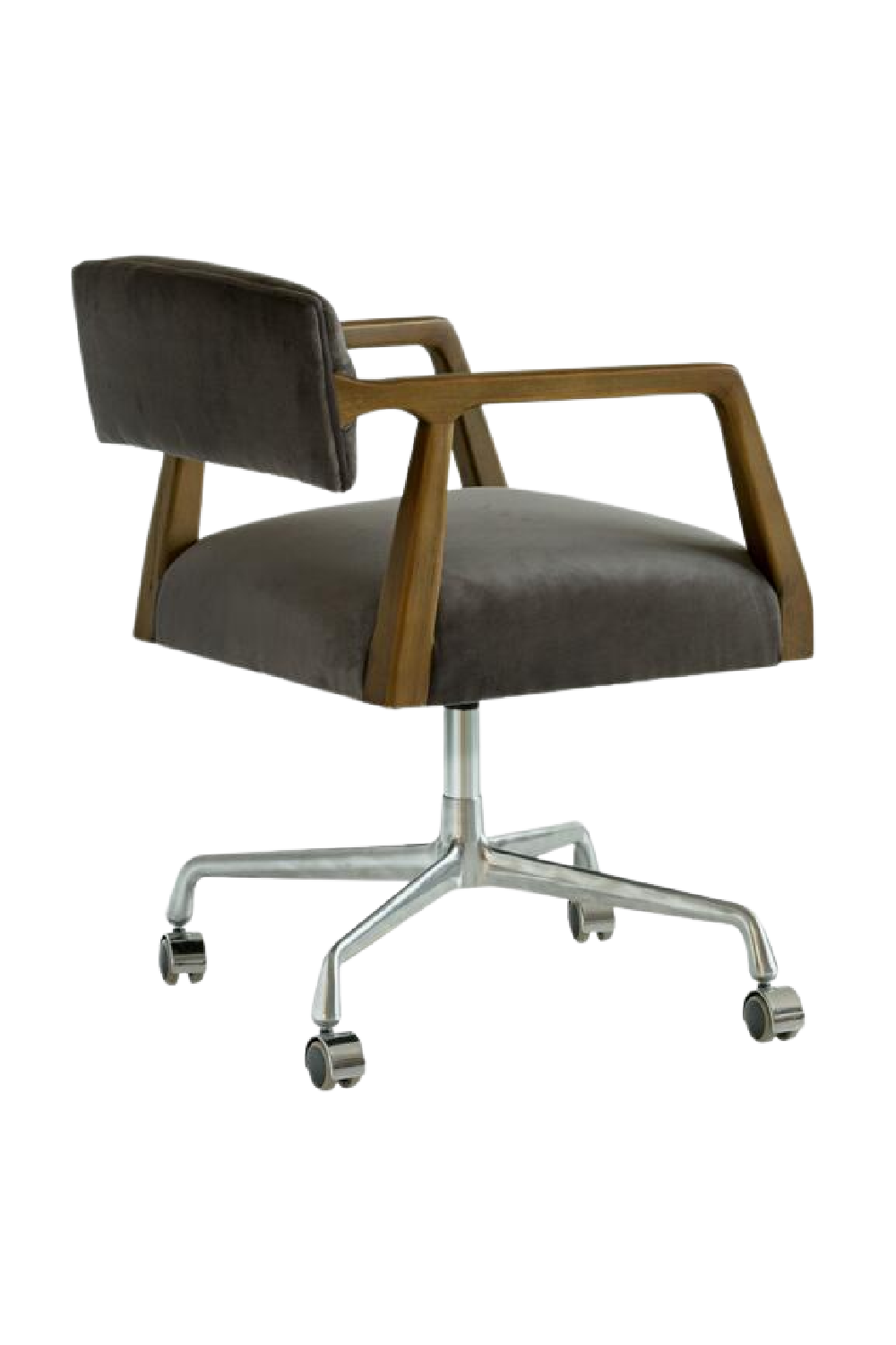 Gray Velvet Swivel Office Chair | Andrew Martin Theo | Oroa.com