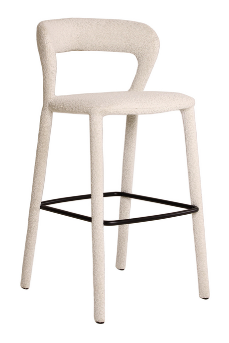 Off-White Bouclé Bar Stool | Andrew Martin Mian | Oroa.com