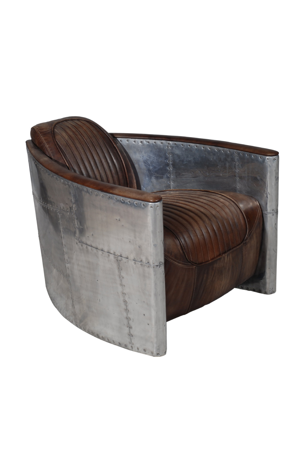 Riveted Aluminum Leather Armchair | Andrew Martin Tomcat | Oroa.com