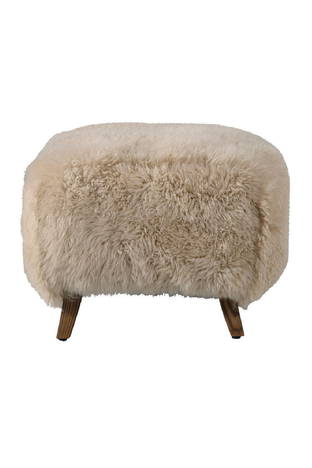 Long-Haired Sheepskin Footstool | Andrew Martin Cabana | Oroa.com